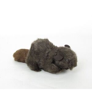 Vtg 70's Dakin Pillow Pets Beaver Nutshell Filled Plush Stuffed Brown 1976